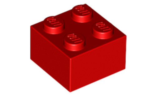 Lego kostka 2x2 červená