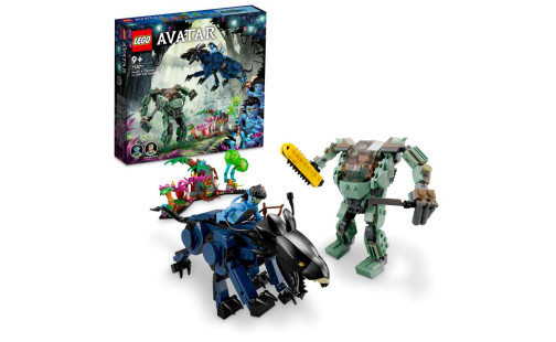 LEGO Avatar 75571 Neytiri a thanator vs. Quaritch v AMP obleku