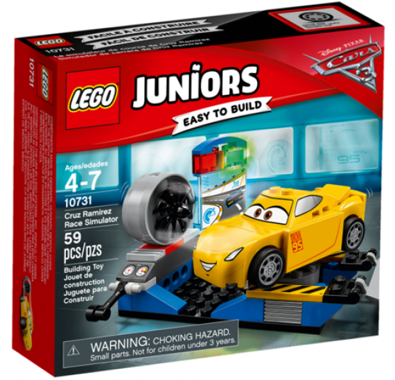 Lego Juniors 10731 Závodní simulátor Cruz Ramirezové - balení 