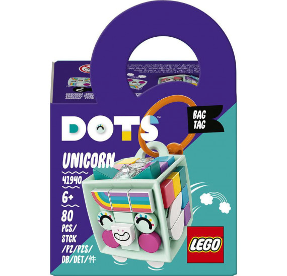 LEGO® DOTS 41940 Ozdoba na tašku – jednorožec