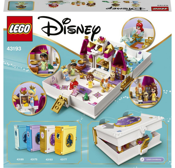 LEGO® I Disney Princess™  43193 Ariel, Kráska, Popelka a Tiana a jejich pohádková kniha dobrodružství