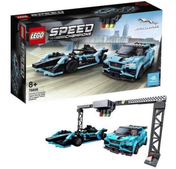 LEGO Speed Champions 76898 Formula E Panasonic Jaguar Racing GEN2 car & Jaguar I-PACE eTROPHY