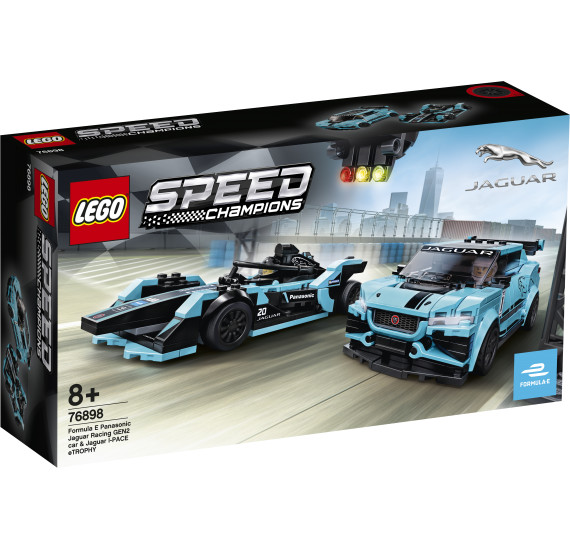 LEGO Speed Champions 76898 Formula E Panasonic Jaguar Racing GEN2 car & Jaguar I-PACE eTROPHY