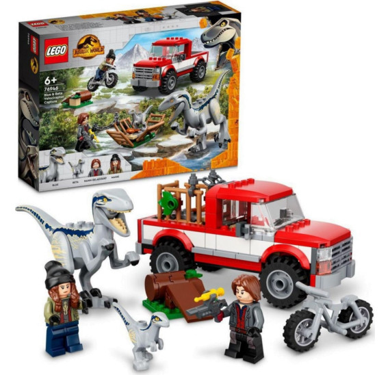 LEGO Jurassic World 76946 Odchyt velociraptorů Blue a Bety