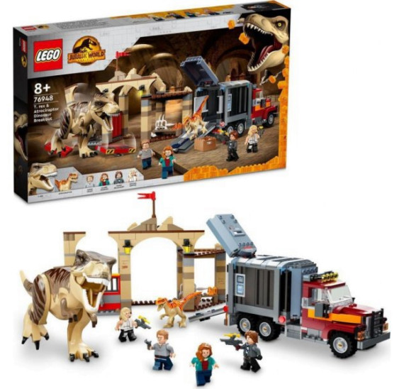 LEGO Jurassic World 76948 Útěk T-rexu a atrociraptoru